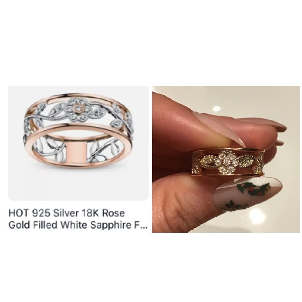 ❤️Rose Gold & Silver Floral Ring NEW❤️
